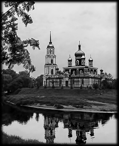 Храм у воды - картинки для гравировки